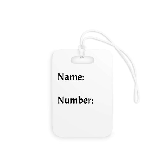 Inspirational Faith luggage tag with space for name and number, featuring a secure acrylic tie, from Anita's Kitchen Co.